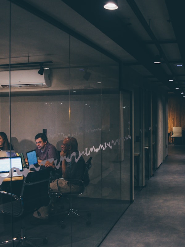 A project team working together in a meeting room